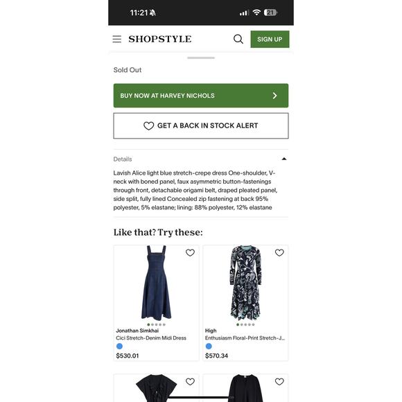 Lavish Alice Cornflower Blue One-shoulder Midi Dress - Picture 6 of 6